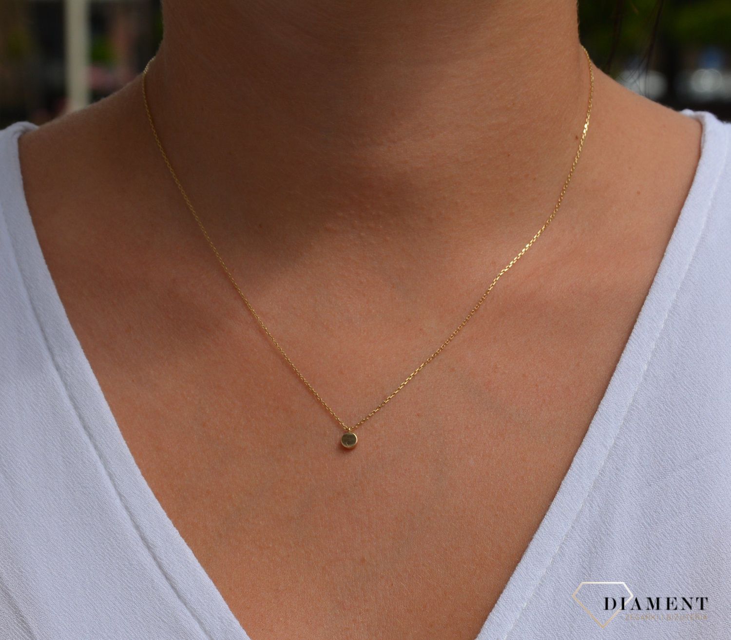 Złoty naszyjnik celebrytka 585 'małe kółeczko'.jpg